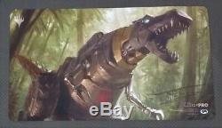 MTG Play Mat Grimlock Dinobot Leader Double Sided Transformers SIGNED Jacobson