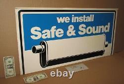 MUFFLER SHOP We Install- SWINGING SIGN Two Sided OLD VINTAGE Gas Oil BIG HEAVY