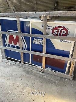 Marathon Gas Station Huge Double Sided Lighted Sign Embossed 8' x57x12-NEW