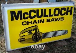 McCulloch Chainsaw Dealer Original Advertising Light Up Sign. Double Sided