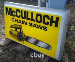 McCulloch Chainsaw Dealer Original Advertising Light Up Sign. Double Sided