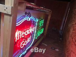 Meadow Gold Ice Cream Dairy Double Sided Vintage Rare Old 3 Color Neon Sign Soda