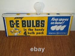 Metal GE General Electric Light Bulb Advertising Sign Double Sided