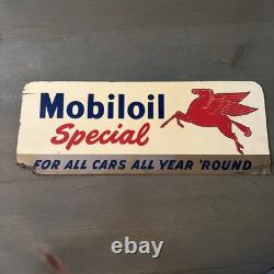 Mobil Gas Double Sided Porcelain Advertising Sign Mobiloil Special