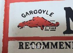 Mobil Oil Enamel Sign Double Sided Gargoyle Vintage Advertising 42.5cm X 25cm
