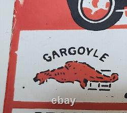 Mobil Oil Enamel Sign Double Sided Gargoyle Vintage Advertising 42.5cm X 25cm