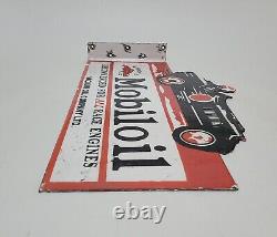 Mobil Oil Enamel Sign Double Sided Gargoyle Vintage Advertising 42.5cm X 25cm