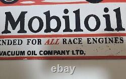 Mobil Oil Enamel Sign Double Sided Gargoyle Vintage Advertising 42.5cm X 25cm