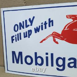 Mobilgas Porcelain Enamel Sign 18 x 10 Inches 2 Sided