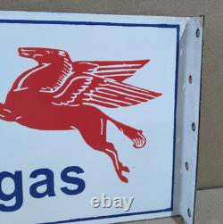 Mobilgas Porcelain Enamel Sign 18 x 10 Inches 2 Sided