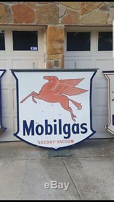 Mobilgas Porcelain Sign 1950 Double Sided 60x56