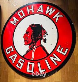 Mohawk gasoline heavy porcelain enamel 48 inch double sided sign