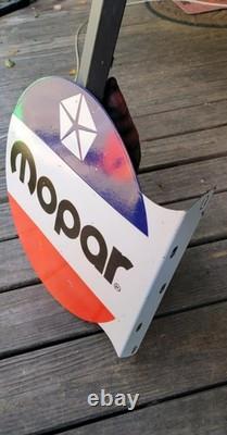 Mopar Flange Double Sided Porcelain sign vintage Retro Advertising