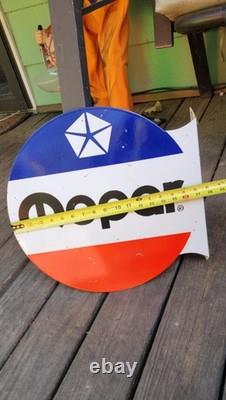 Mopar Flange Double Sided Porcelain sign vintage Retro Advertising