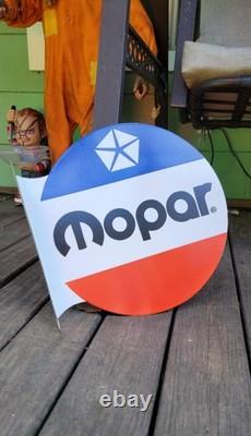 Mopar Flange Double Sided Porcelain sign vintage Retro Advertising