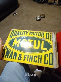 Motul Motor oil Double sided porcelain flange sign old and original rare