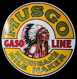 Musgo Porcelain Enamel Sign 30 Inches Round Double Sided