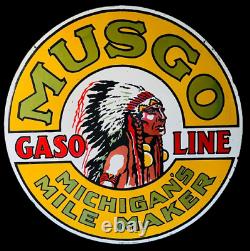Musgo Porcelain Enamel Sign 30 Inches Round Double Sided