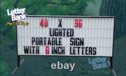 NEW 96 x 40 Portable Economy Lighted Roadside Reader Board Sign + Letter Set