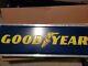 New Lighted Dealer Sign Goodyear 12 X 36 Silver Frame Double Sided Hanging Sign