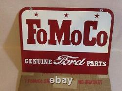 NEW-OLD STOCK -1957 FOMOCO GENUINE FORD PARTS -DOUBLE SIDED METAL SIGN with BOX