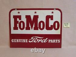 NEW-OLD STOCK -1957 FOMOCO GENUINE FORD PARTS -DOUBLE SIDED METAL SIGN with BOX