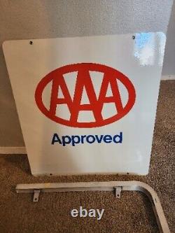 NEW Vintage Metal AAA Roadside Double-sided Sign with original bracket