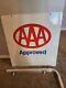 New Vintage Metal Aaa Roadside Double-sided Sign With Original Bracket