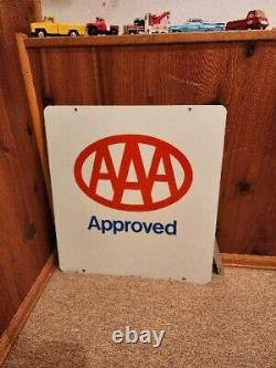 NEW Vintage Metal AAA Roadside Double-sided Sign with original bracket