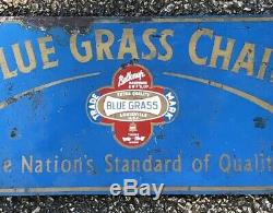 NICE VINTAGE BELKNAP HARDWARE BLUE GRASS CHAIN DOUBLE SIDED SIGN Keen Kutter