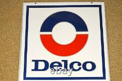 NOS AC Delco Batteries Double Sided Hang Sign Stout Company