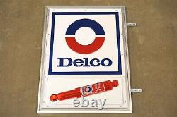 NOS AC Delco Big D Shock Double Sided Outside Shop Sign Dealer Dealership