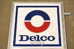 NOS AC Delco Big D Shock Double Sided Outside Shop Sign Dealer Dealership