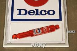 NOS AC Delco Big D Shock Double Sided Outside Shop Sign Dealer Dealership