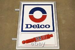 NOS AC Delco Big D Shock Double Sided Outside Shop Sign Dealer Dealership