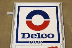 NOS AC Delco Big D Shock Double Sided Outside Shop Sign Dealer Dealership