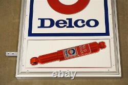 NOS AC Delco Big D Shock Double Sided Outside Shop Sign Dealer Dealership