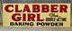 Nos Clabber Girl Baking Powder Metal Sign Vintage Double Sided Sign Dated 1952