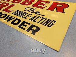 NOS Clabber Girl Baking Powder Metal Sign Vintage Double Sided Sign Dated 1952