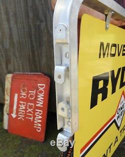 NOS in Box Ryder Rental Moving trucks Sign Double sided Flange Bracket Hanger