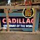 New Cadillac Double-sided Painted Enamel Sign With Bullnose & Neon 72w X 48h