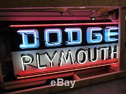 New Dodge/Plymouth Double-Sided Painted Sign with Neon 72W x 40H