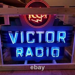 New RCA Victor Radio Double Sided Neon Sign 48W x 42H Neon Signs Lifetime Warr