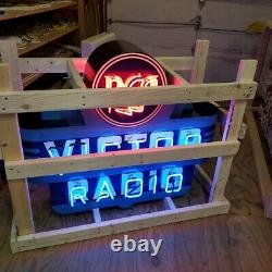 New RCA Victor Radio Double Sided Neon Sign 48W x 42H Neon Signs Lifetime Warr