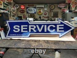 Nice Service Arrow Sign Porcelain Double Sided 12 In 48 In