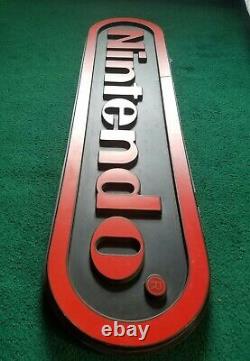 Nintendo Store Display Sign Double-Sided 48x12 Black & Red Vintage Retro