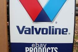 Nos Original Vintage Double Sided Valvoline Sign On Stand Service Station 36 In