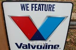 Nos Original Vintage Double Sided Valvoline Sign On Stand Service Station 36 In