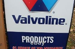 Nos Original Vintage Double Sided Valvoline Sign On Stand Service Station 36 In