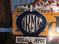 Nrma District Depot Double Sided Enamel Sign